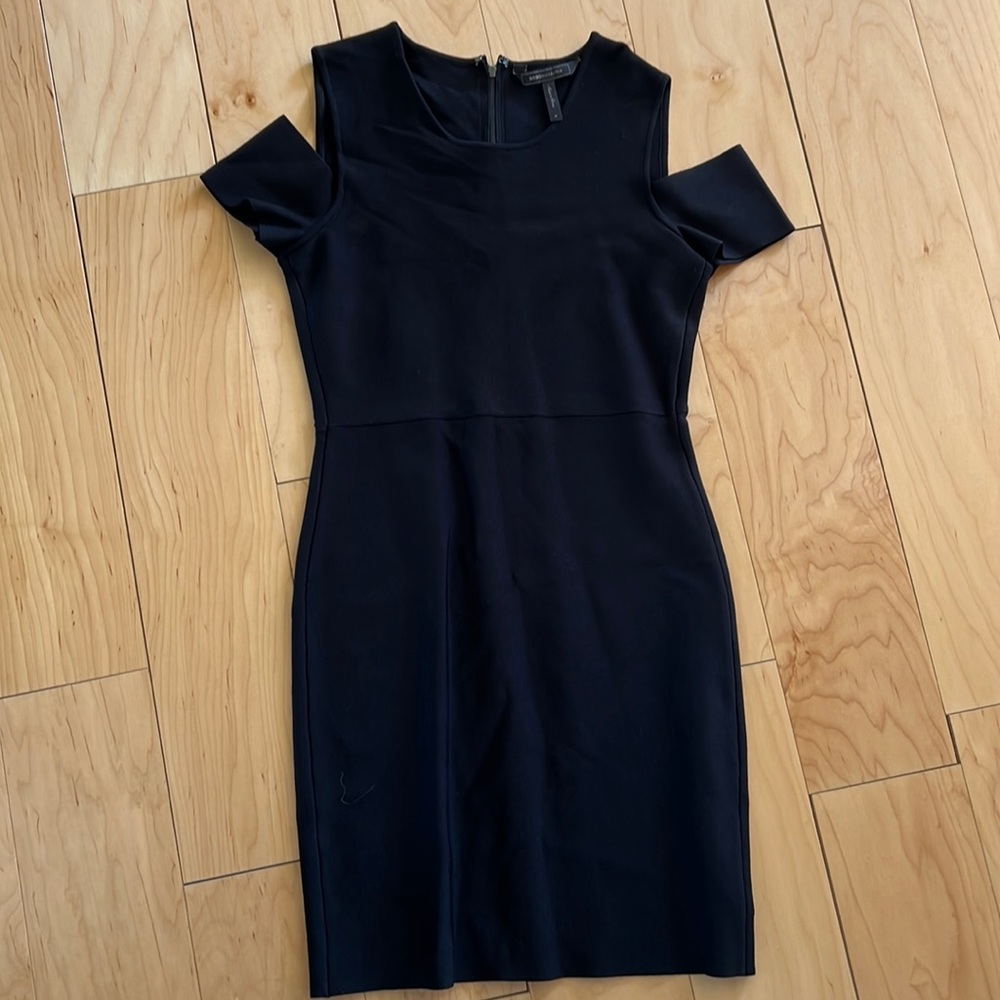 Bcbg black bandage cold shoulder dress